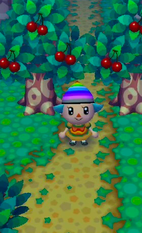 Grass deterioration to dirt paths where the character walks in Animal Crossing.